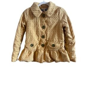 Mathilda Jane Yellow Going Easy Woven Jacket Girl's‎ Size 14 Wildlife Lining